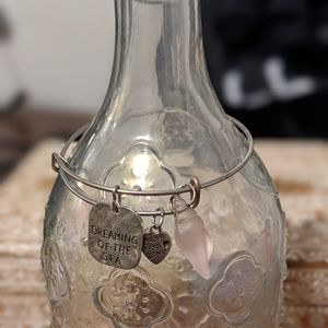 Handmade bracelet with sea glass pink shell charm 🐚 dreaming of the sea